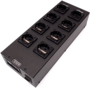 Tomanek TAP8ONV+ z DC Blockerami - listwa zasilająca do sprzętu audio z filtrem oraz dc blockerami, wyłącznikiem i woltomierzem 4