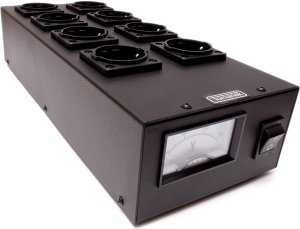 Tomanek TAP8ONV+ z DC Blockerami - listwa zasilająca do sprzętu audio z filtrem oraz dc blockerami, wyłącznikiem i woltomierzem 6