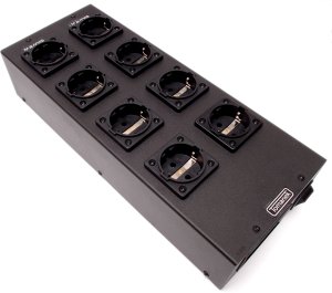 Tomanek TAP8ONV+ z DC Blockerami - listwa zasilająca do sprzętu audio z filtrem oraz dc blockerami, wyłącznikiem i woltomierzem 7