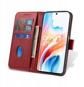 Etui do Oppo A79 5G Skórzane PORTFEL SKIN CASE +Szkło 2