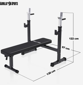 Ławka szeroka pod sztangę 3w1 zestaw bitumiczny 40 kg, sztanga 3