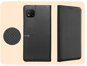 ETUI Z KLAPKĄ DO XIAOMI REDMI 9C / 9C NFC CZARNE ZAMYKANE MAGNETYCZNE CASE 4