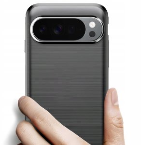 Etui do Google Pixel 10 Pro XL (Czarne, Karbon, Pancerne, Plecki) Szkło 3