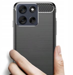 Hello Case Etui do Motorola Moto G56 (Czarne, Pancerne, Karbonowe, Ochronne, Case) 3