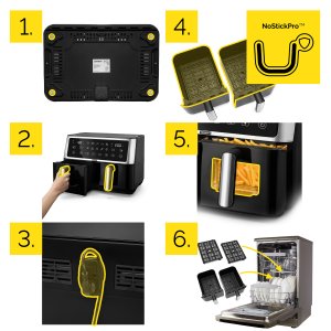 Air Fryer Frytkownica beztłuszczowa 10L Yoer DualCrisp AF02BK 14