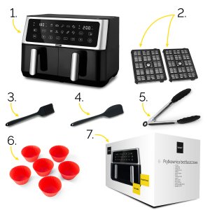 Air Fryer Frytkownica beztłuszczowa 10L Yoer DualCrisp AF02BK 16