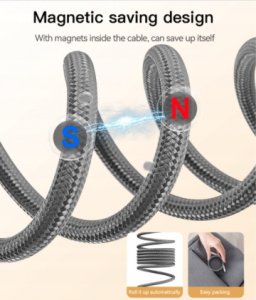 Kabel USB Pan i Pani Gadżet USB-C - USB-C 1 m Szary (CA172C) 2