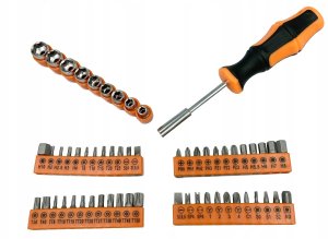 Zestaw wkrętak, bity, nasadki, uchwyt uniwersalny 58el. 2