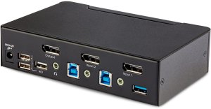 StarTech.com 2-Port DisplayPort KVM Switch, 8K 60Hz / 4K 144Hz, Single Display, DP 1.4, 2x USB 3.0 Ports, 4x USB 2.0 HID Ports, Push-Button & Hotkey Switching, TAA Compliant - OS Independent, Metal Housing (D86A2-2-PORT-8K-KVM) - KVM-/Audio-/USB-Swit 2