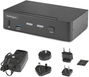 StarTech.com 2-Port DisplayPort KVM Switch, 8K 60Hz / 4K 144Hz, Single Display, DP 1.4, 2x USB 3.0 Ports, 4x USB 2.0 HID Ports, Push-Button & Hotkey Switching, TAA Compliant - OS Independent, Metal Housing (D86A2-2-PORT-8K-KVM) - KVM-/Audio-/USB-Swit 5