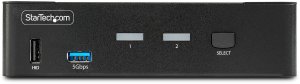 StarTech.com 2-Port DisplayPort KVM Switch, 8K 60Hz / 4K 144Hz, Single Display, DP 1.4, 2x USB 3.0 Ports, 4x USB 2.0 HID Ports, Push-Button & Hotkey Switching, TAA Compliant - OS Independent, Metal Housing (D86A2-2-PORT-8K-KVM) - KVM-/Audio-/USB-Swit 8