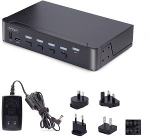 StarTech.com 4-Port DisplayPort 1.4 KVM Switch, 8K 60Hz / 4K 144Hz, 2x USB 3.0 Ports, 4x USB 2.0 Ports, Hotkey Switching, TAA Compliant (D86A2-4-PORT-8K-KVM) - KVM-/Audio-/USB-Switch - 4 x KVM/Audio/USB - 1 lokaler Benutzer - Desktop - TAA-konform 9