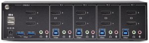 StarTech.com 4-Port Dual-Monitor DisplayPort KVM Switch, 4K 60Hz, 2x USB 5Gbps Hub Ports, 2x USB 2.0 HID Ports, Hotkey and Push-Button Switching, TAA Compliant - 3.5mm Audio, HDCP (P4DD46A2-KVM-SWITCH) - KVM-/Audio-Switch - 4 x KVM/Audio/USB - 1 loka 4
