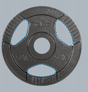 Obciążenie żeliwne olimpijskie zestaw 4x5kg, otwór 51mm, talerz z uchwytami, REBEL ACTIVE 5