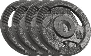 Obciążenie żeliwne olimpijskie zestaw 4x2.5kg, otwór 51mm, talerz z uchwytami, REBEL ACTIVE 2