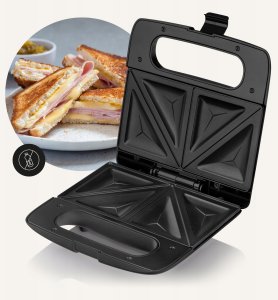 Opiekacz Do Tostów Kanapek Sandwich Toster Elektryczny Srebrny 750W 12