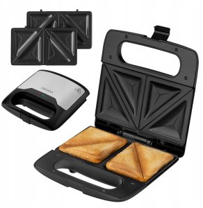 Opiekacz Do Tostów Kanapek Sandwich Toster Elektryczny Srebrny 750W 13