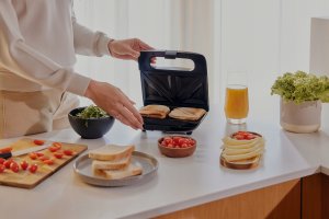 Opiekacz Do Tostów Kanapek Sandwich Toster Elektryczny Srebrny 750W 7