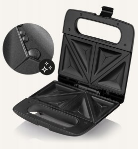 Opiekacz Do Tostów Kanapek Sandwich Toster Elektryczny Srebrny 750W 10