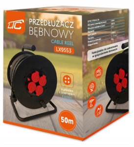 Przedłużacz bębnowy 4 gniazda z uziemieniem 50m 4