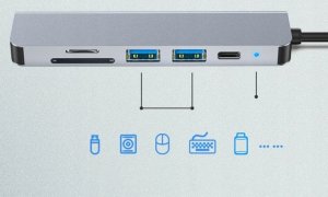 HUB USB Adapter 6w1 HUB USB-C HDMI SD 4K Macbook M1 AIR 7