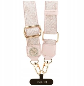 Uniwersalna smycz Guess Universal CBDY   4G Tether Patch Strass Metal Logo różowy 3