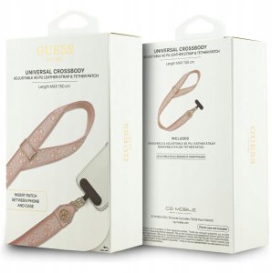 Uniwersalna smycz Guess Universal CBDY   4G Tether Patch Strass Metal Logo różowy 5