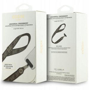 Uniwersalna smycz Guess Universal CBDY   4G Tether Patch Strass Metal Logo brązowy 3