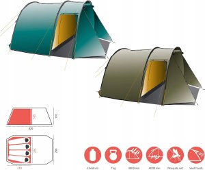 Grand Canyon Unisex namiot tunelowy dla 4 osób 170H 4