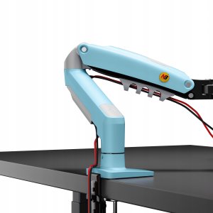 F80-XM Gulf Blue Solidny Ergonomiczny Uchwyt do Monitora 17'-30' Regulacja 3D VESA PIVOT 11