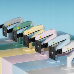 F80-XM Gulf Blue Solidny Ergonomiczny Uchwyt do Monitora 17'-30' Regulacja 3D VESA PIVOT 15