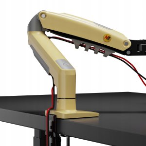 F80-XD Lava Yellow Solidny Ergonomiczny Uchwyt do Monitora 17'-30' Regulacja 3D VESA PIVOT 13