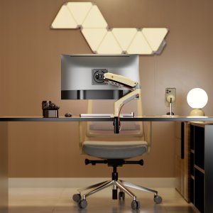 F80-XD Lava Yellow Solidny Ergonomiczny Uchwyt do Monitora 17'-30' Regulacja 3D VESA PIVOT 4