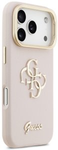 Guess Grained Big 4G & Stand Camera Case for iPhone 17 Pro Pink 4