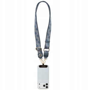 Uniwersalna smycz Guess Universal CBDY    4G Tether Patch Strass Metal Logo niebieski 4