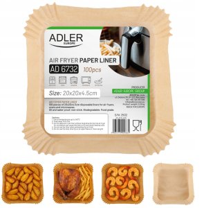 WKŁAD PAPIEROWY PAPIER DO FRYTKOWNICY BEZTŁUSZCZOWEJ AIR FRYER 20cm 300 SZT 3