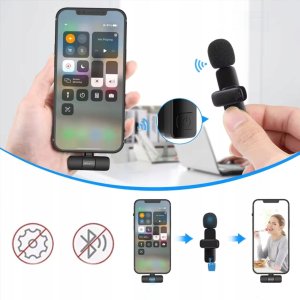 Mini Mikrofon Krawatowy Bezprzewodowy Pojemnościowy Telefon Komputer USB-C 14