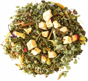 Herbata ziołowa uspokajająca NA SPOKOJNY WIECZÓR melisa liście malin 80g - herbata liściasta sypana mieszanka napar susz 2