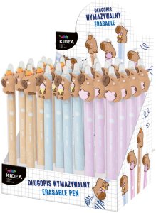 Długopis wymazyw z figurką Kapibara (24szt) KIDEA 2