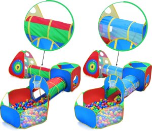 NAMIOTY DLA DZIECI Z TUNELAMI 5w1 SUCHY BASEN DOMEK + TARCZA DO DOMU OGRODU 5