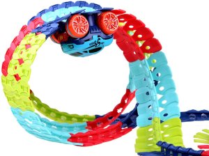 Kolorowy giętki tor 184 ele autko trasa 4m ZA4379 5