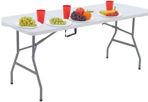 Stół Składany Z Blokadą Cateringowy Bankietowy Stolik Biały 180 x 74 cm 2