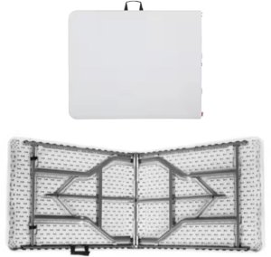 Stół Składany Z Blokadą Cateringowy Bankietowy Stolik Biały 180 x 74 cm 3