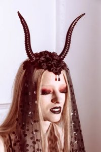 Opaska Rogi z tiulem 30x76cm czarny 3