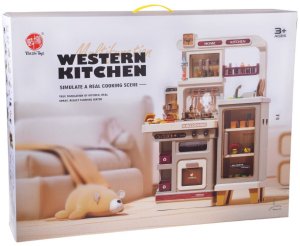 Interaktywna beżowa kuchnia dla dzieci + efekty: światło dźwięk para ZA5766 15