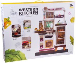 Interaktywna brązowa kuchnia dla dzieci+efekty: światło dźwięk para ZA5765 15