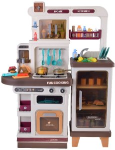 Interaktywna brązowa kuchnia dla dzieci+efekty: światło dźwięk para ZA5765 2