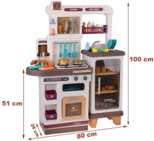 Interaktywna brązowa kuchnia dla dzieci+efekty: światło dźwięk para ZA5765 3