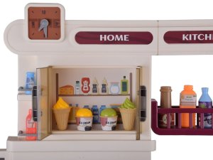 Interaktywna brązowa kuchnia dla dzieci+efekty: światło dźwięk para ZA5765 7