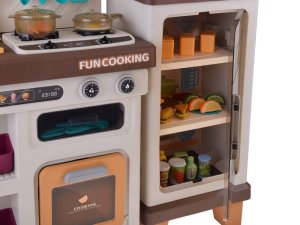 Interaktywna brązowa kuchnia dla dzieci+efekty: światło dźwięk para ZA5765 8